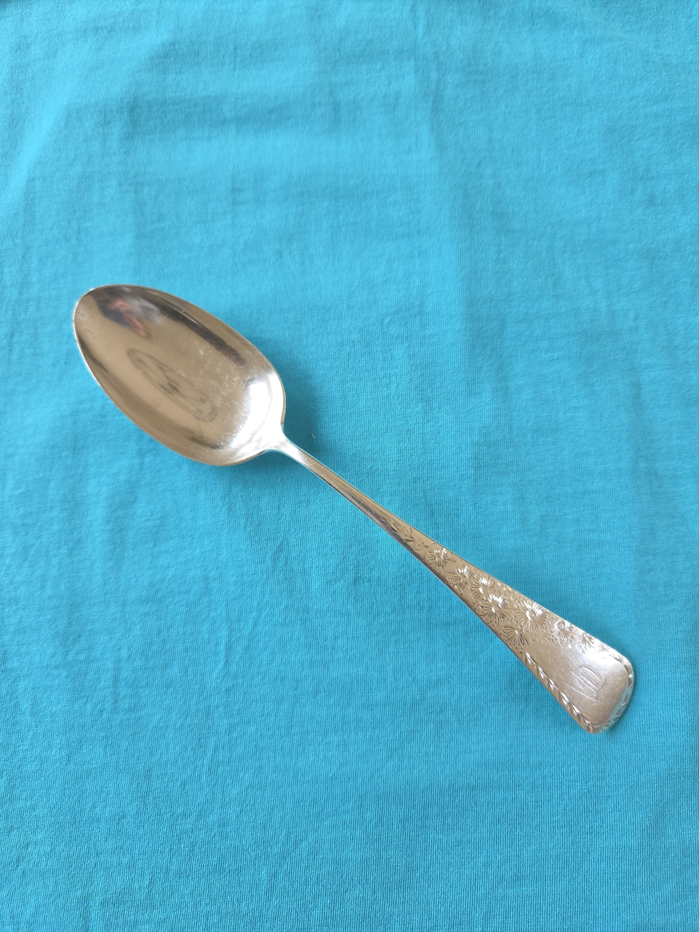 Gorham Sterling Silver 1890 Floral Pattern Serving Spoon